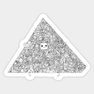 Pyramid cute doodle design by shoosh Sticker